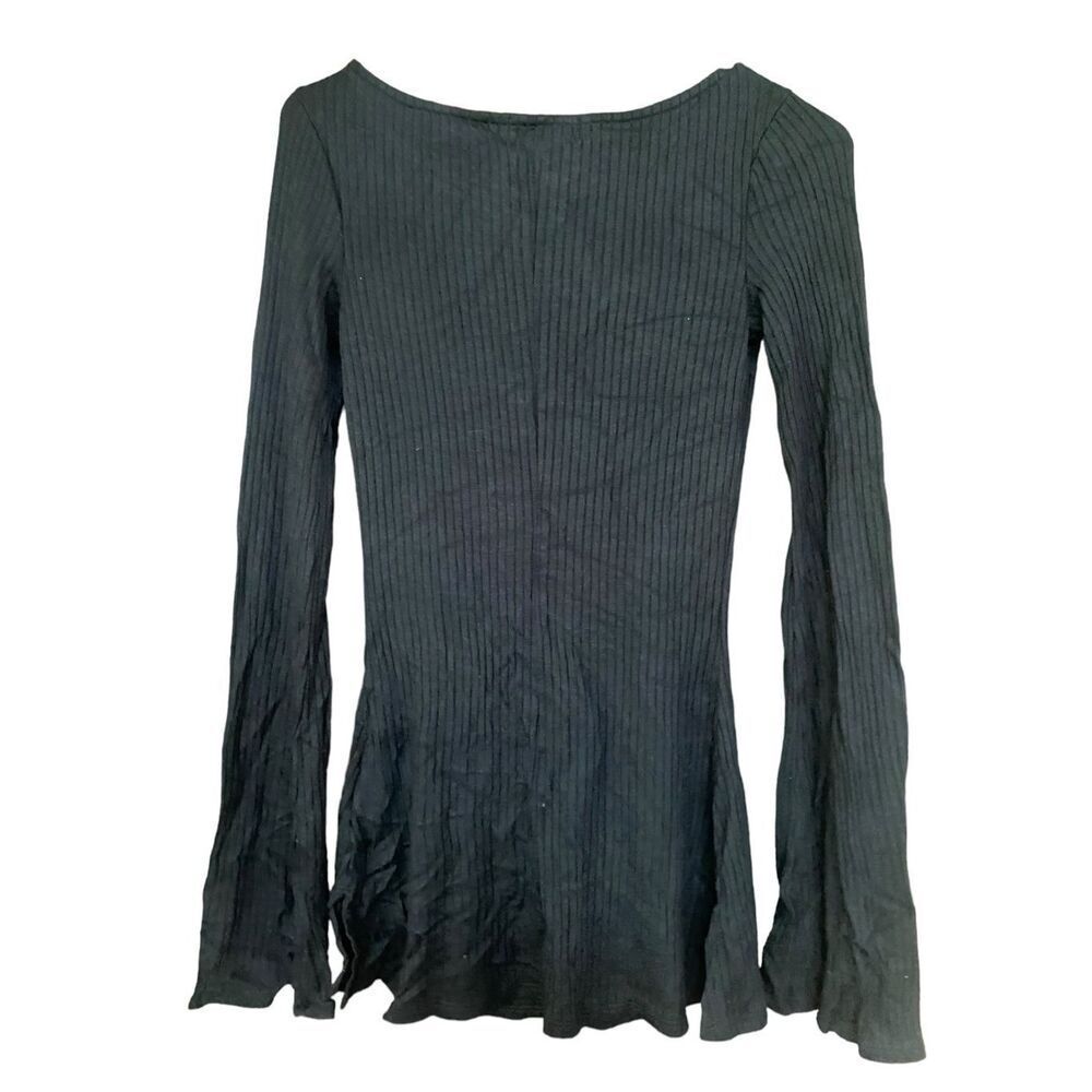 Michael Costello x Revolve Black Ribbed Knit Crewneck Sweater Size Small NWT (12 - Picture 2 of 3